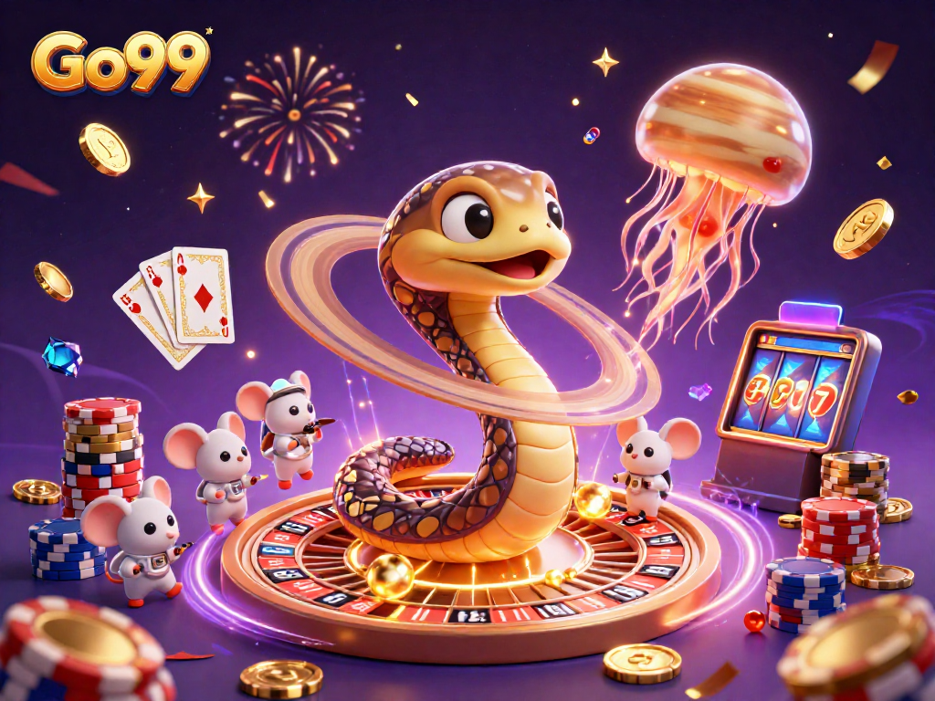 Experience thrilling betting adventures at Go99 with a vibrant cosmic casino scene.