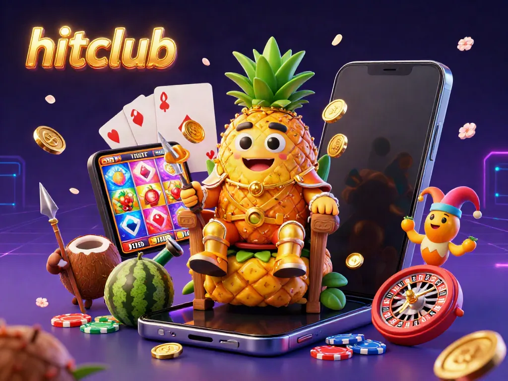 Spin the reels at hitclub's vibrant casino adventure with golden fruits and dynamic gaming elements.